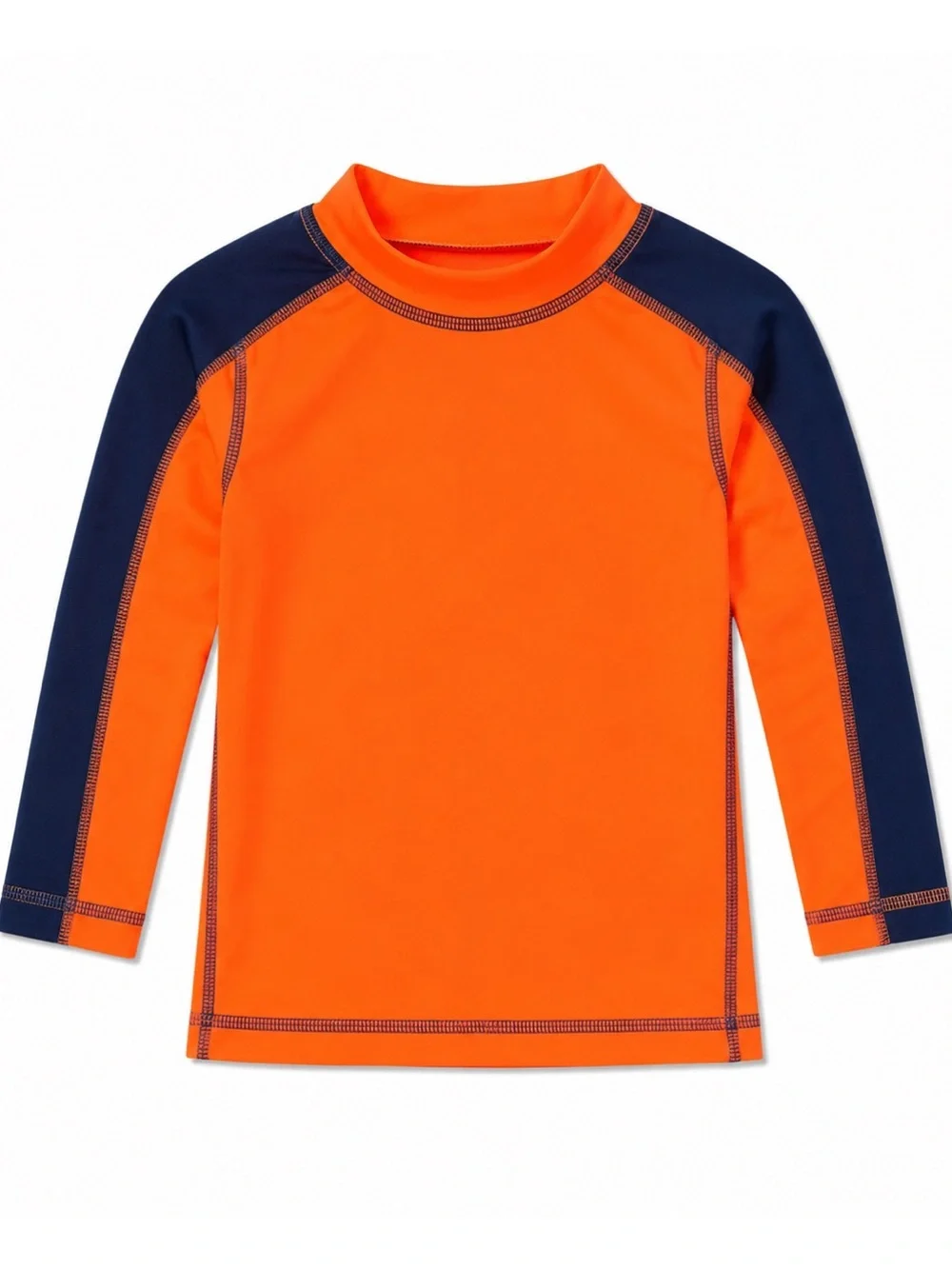 Mini Boden Neon Orange & Navy Blue Long Sleeve Rashguard Toddler Boys Size 2/3Y
